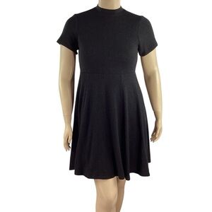 Torrid Mini Hacci Mock Neck Skater Dress Black Size 12